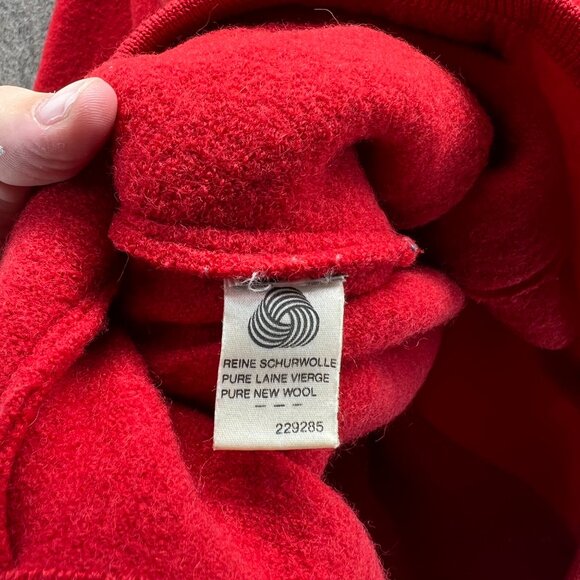 Geiger Jacket Womens 38 Red Wool Toggle Winter Vintage Trench Coat Utility - Picture 7 of 11